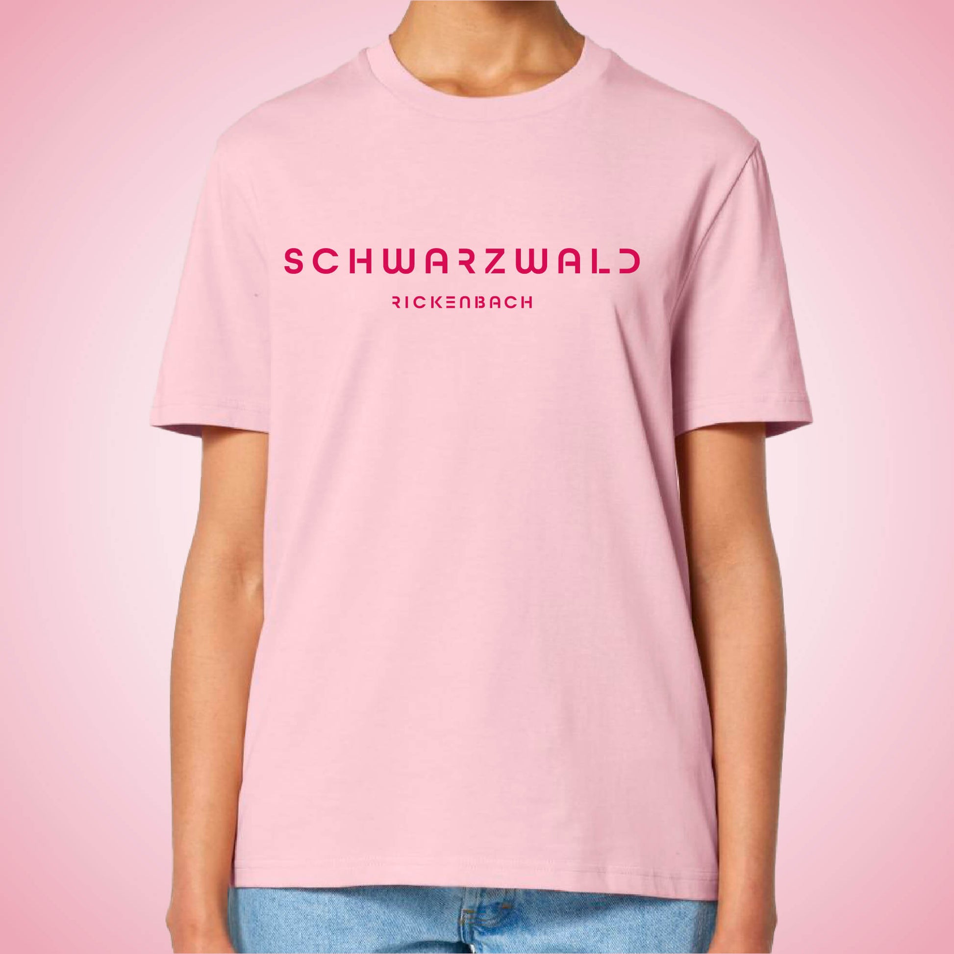 Heimat T-Shirt in light-pink mit pinkem Aufdruck Schwarzwald und darunter Rickenbach.