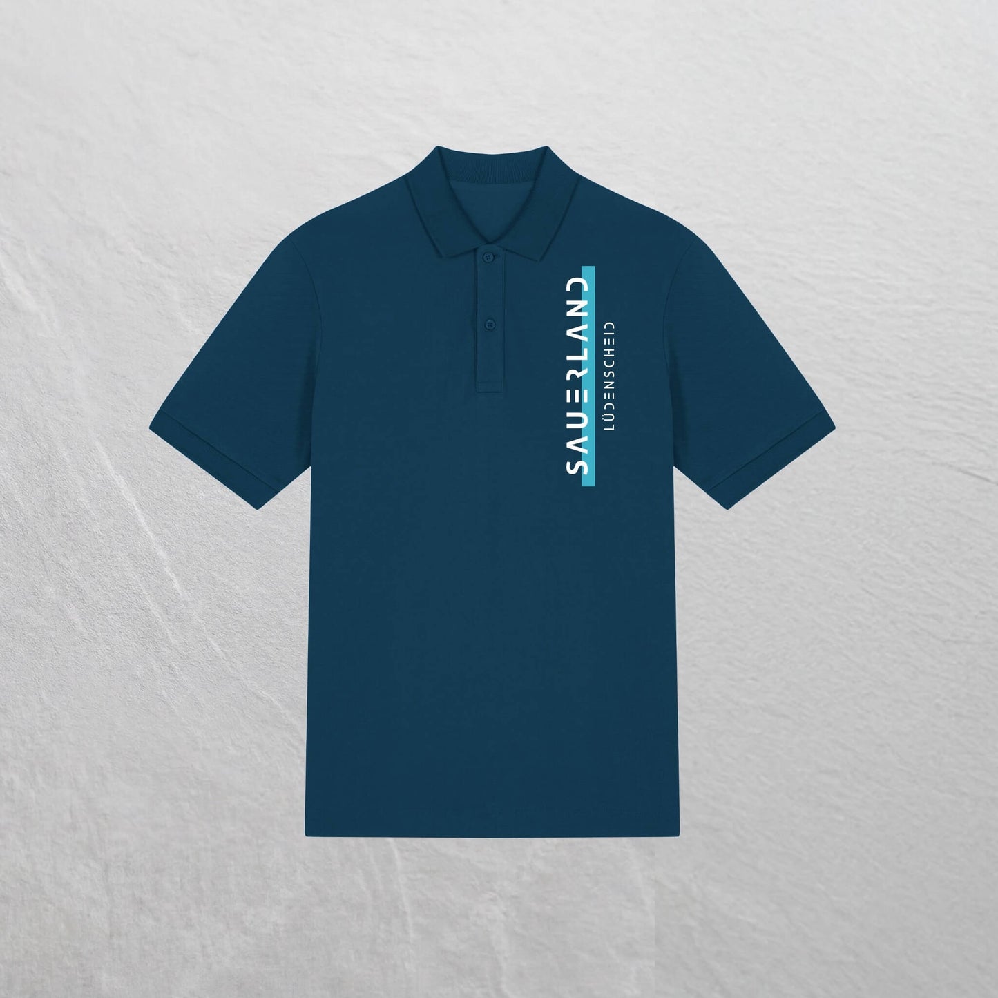 Produktfoto des SAUERLANDesign schützenfest Poloshirt „big print“ in petrol